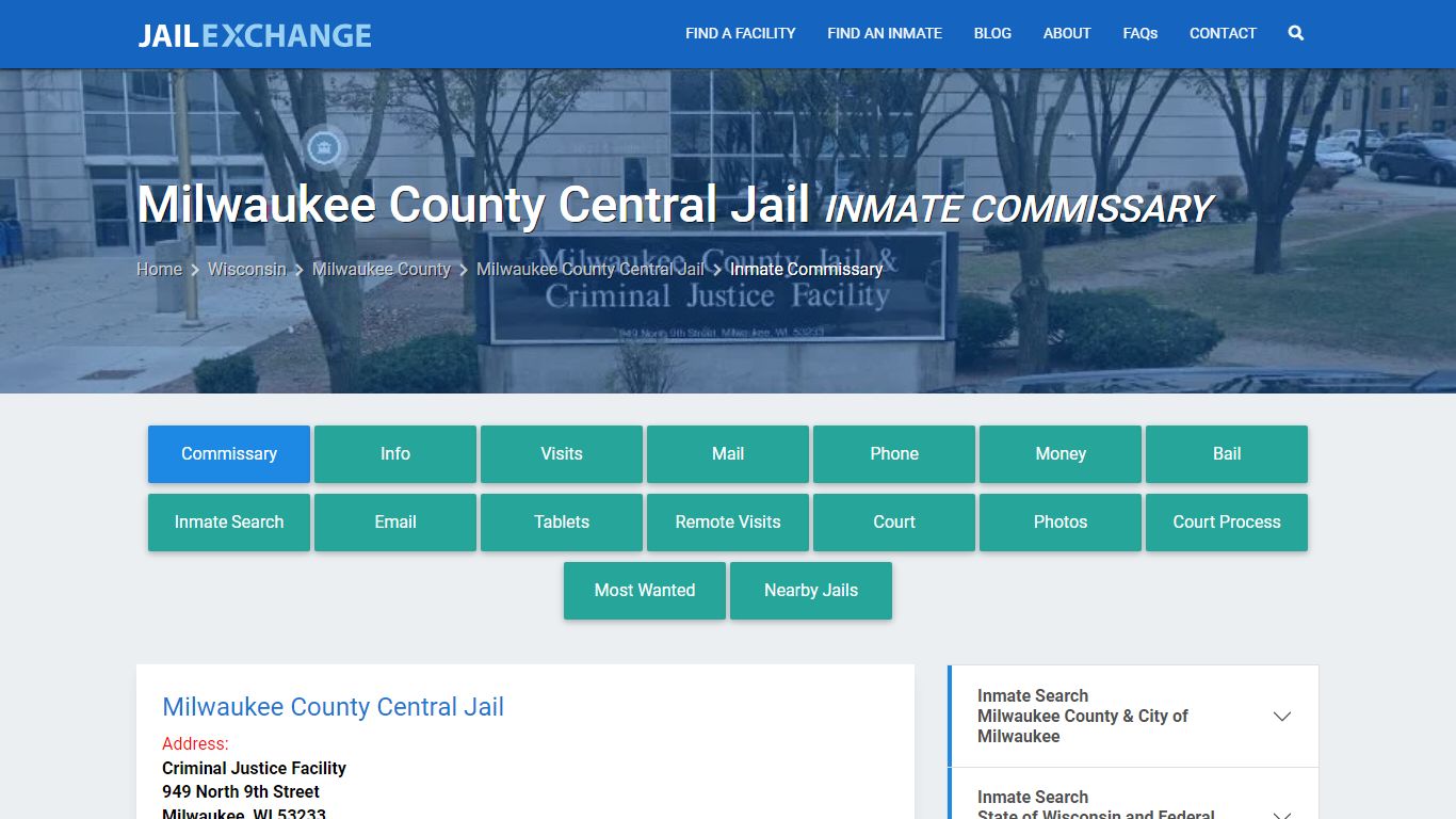 Milwaukee County Central Jail Inmate Commissary