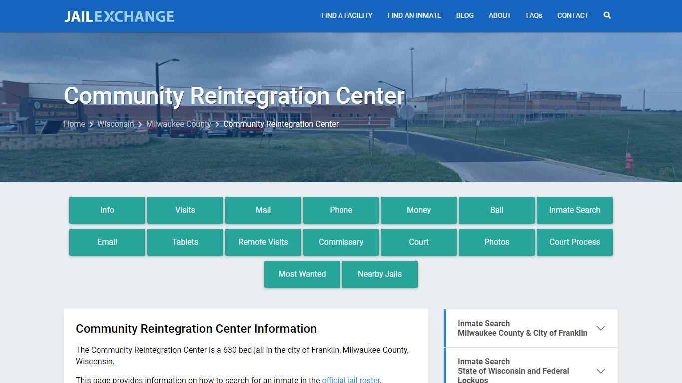 Community Reintegration Center, WI Inmate Search, Information